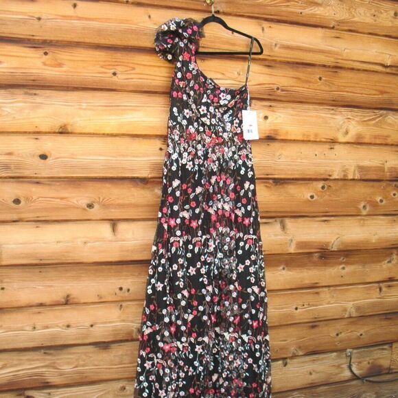 Mac Duggal 20331 EMBELLISHED RUFFLED ONE SHOULDER A LINE GOWN Black 12 - Picture 7 of 15